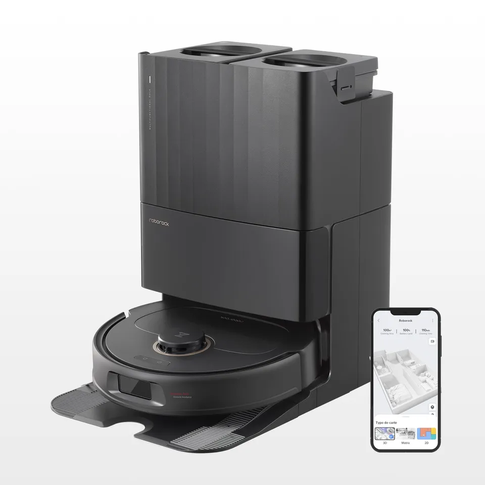 roborock-qrevo-pro-robot-aspirateur-laveur-noir-station-lavage image 1