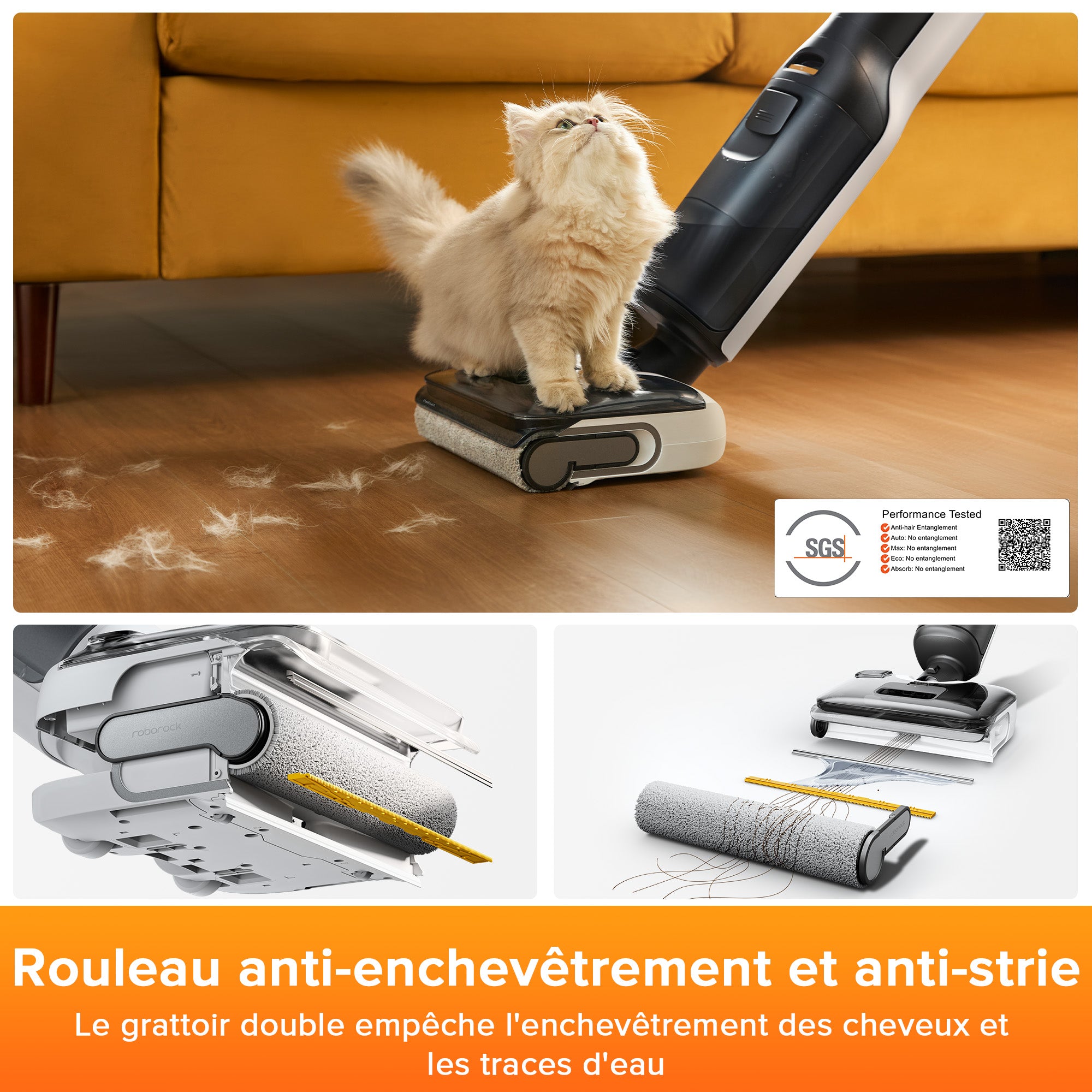 roborock-f25-lt-aspirateur-laveur-sans-fil-profil-bas-bord-bord image 5