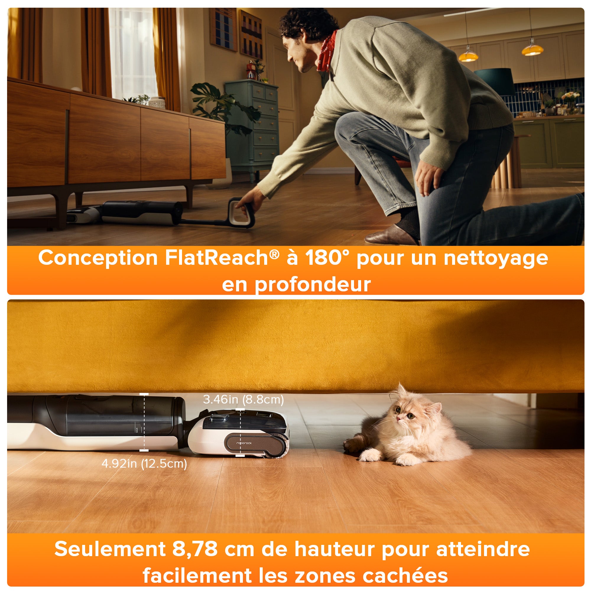roborock-f25-lt-aspirateur-laveur-sans-fil-profil-bas-bord-bord image 2