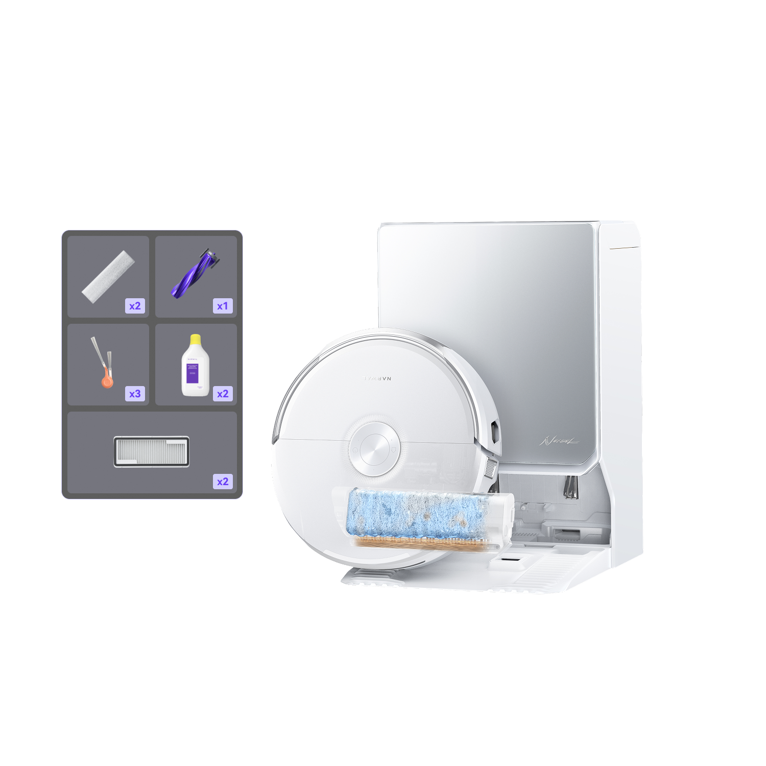 narwal-flow-2-aspirateur-robot-laveur-blanc-station-auto-31000-pa image 4