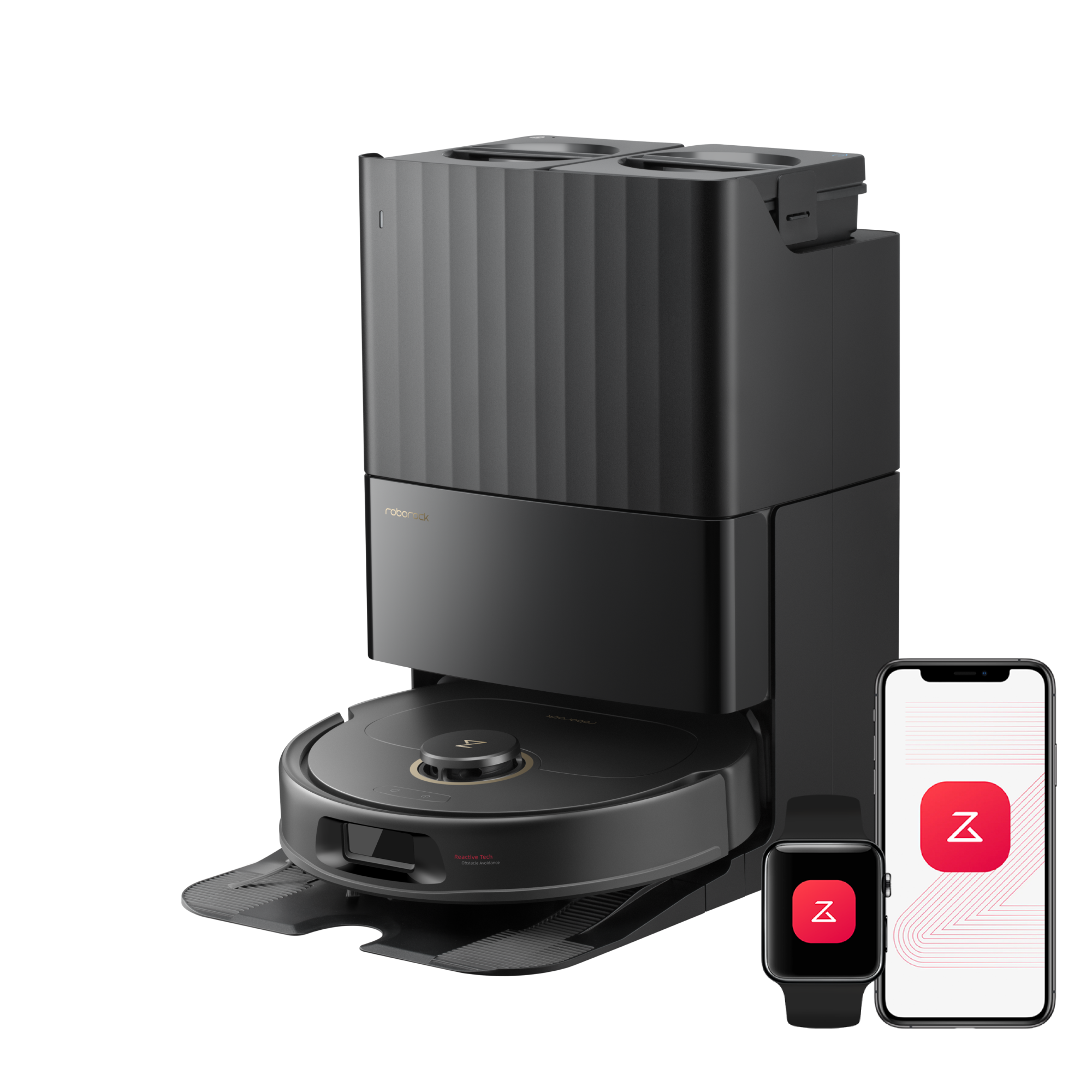 roborock-qrevo-s5v-robot-aspirateur-laveur-noir-12000-pa image 1