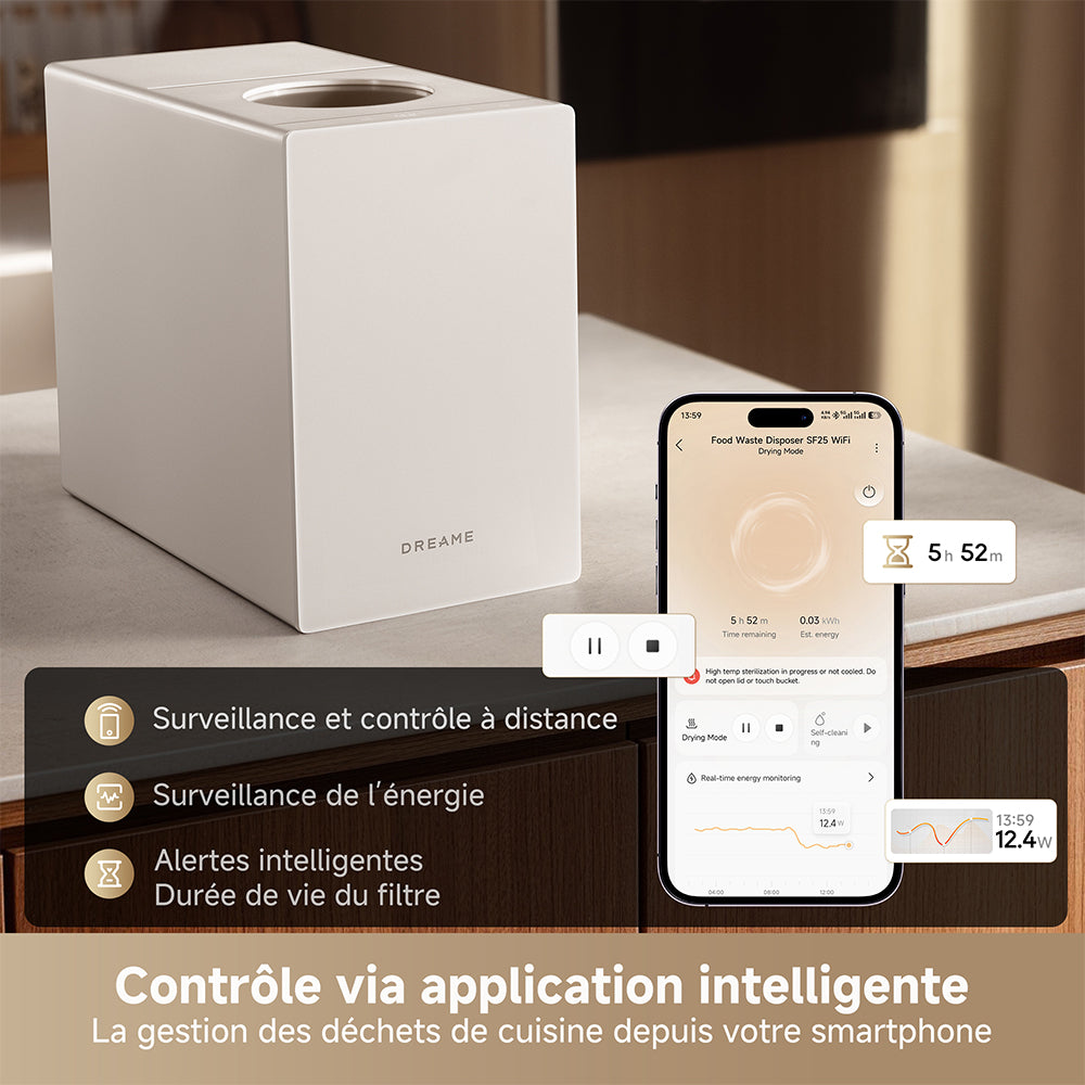 dreame-sf25-broyeur-d-chets-alimentaires-wifi-compact image 4