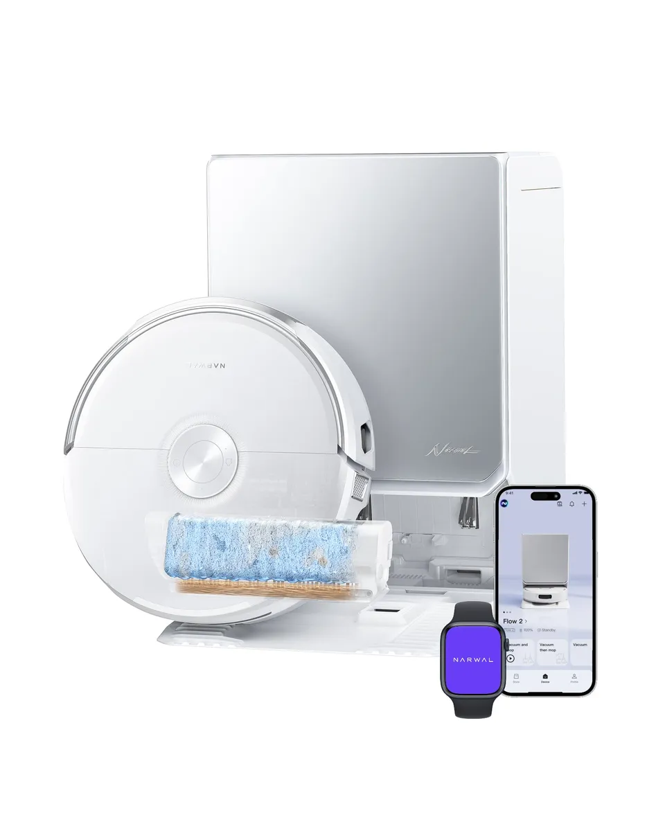 narwal-flow-2-aspirateur-robot-laveur-blanc-station-auto-31000-pa image 1