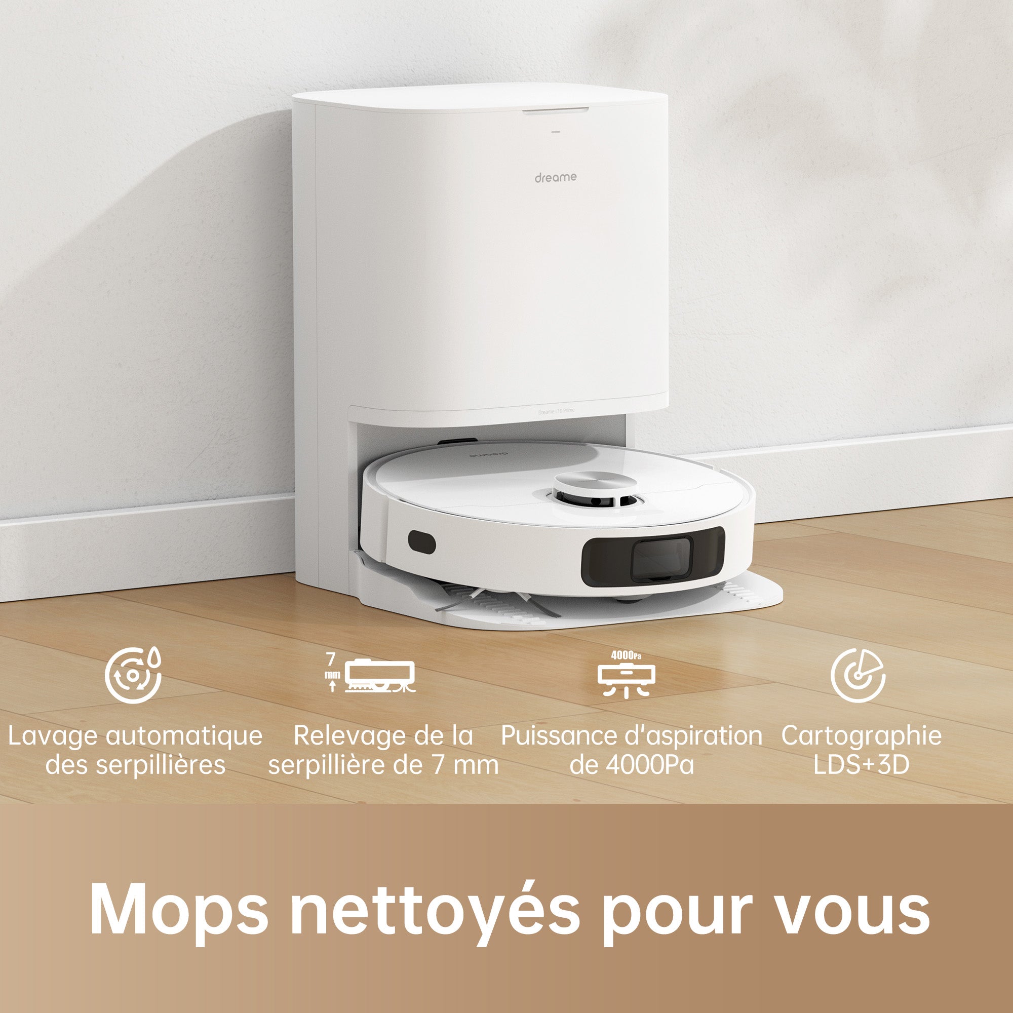 dreame-l10-prime-robot-aspirateur-laveur-4000-pa-lds image 2